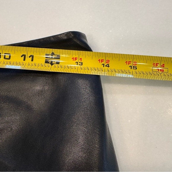 NEW Maje Leather Skirt Black Jupia Ruffle Mini A Line $595 Size 34 FR / 6 US - Picture 8 of 13